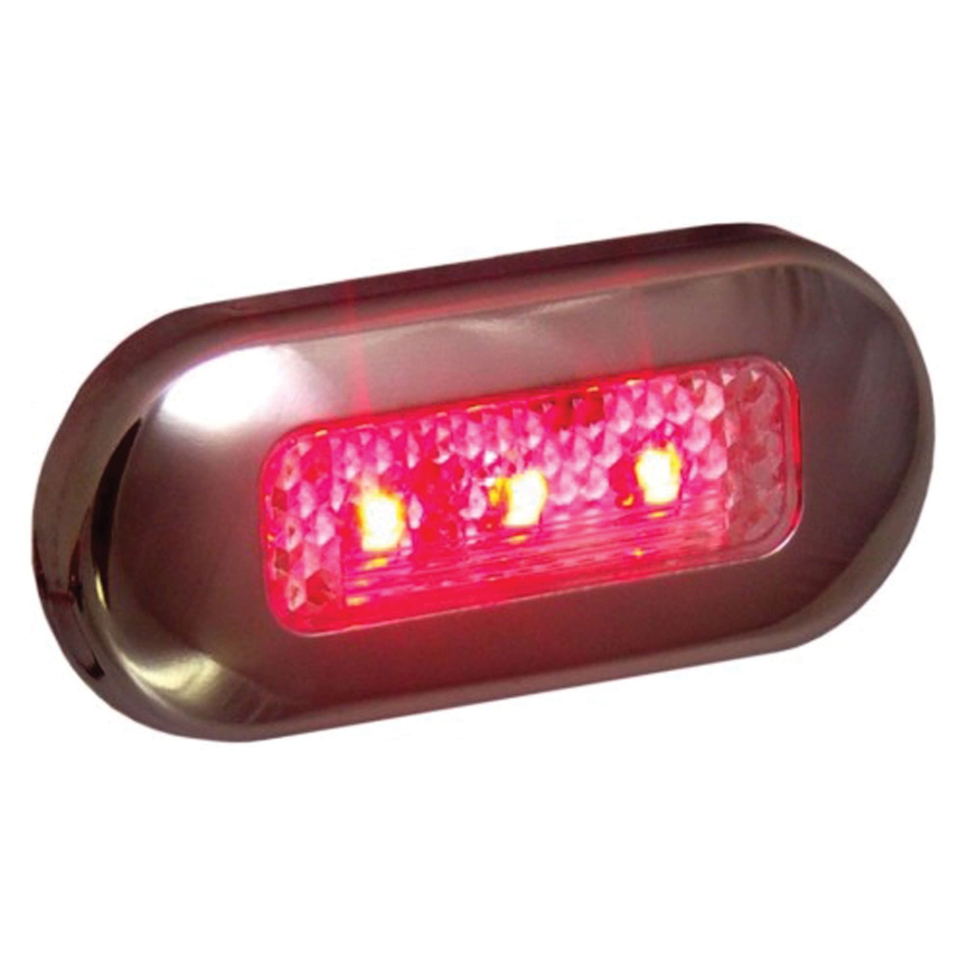 COURTESY LITE RED LED OBLONG SS/BZL