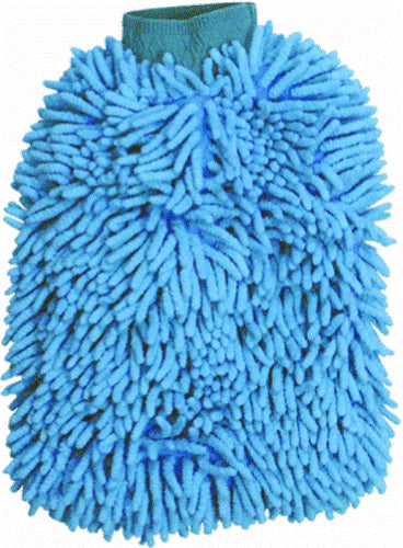 WASH MITT MICROFIBER BLUE