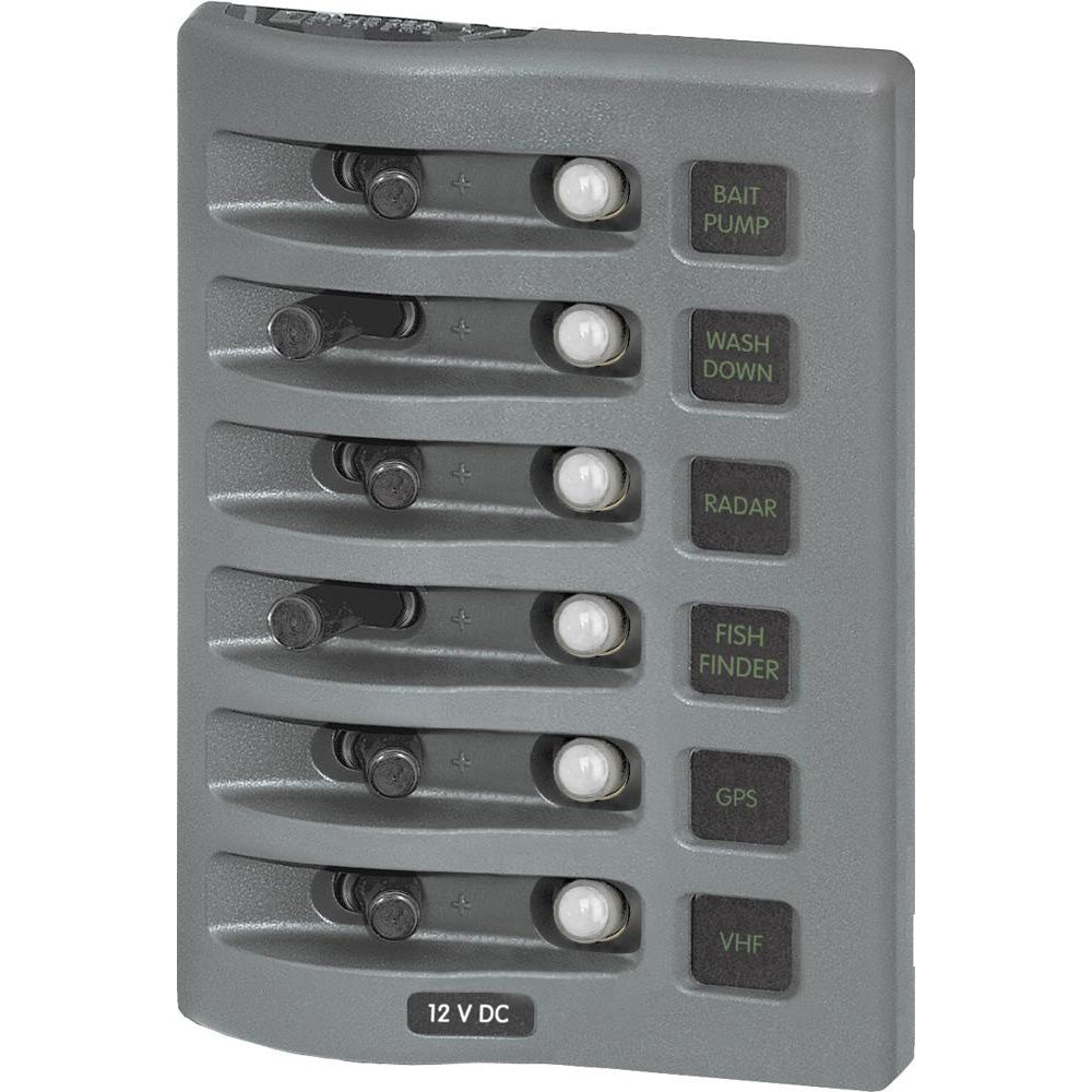 6 SWITCH WD PANEL GRAY