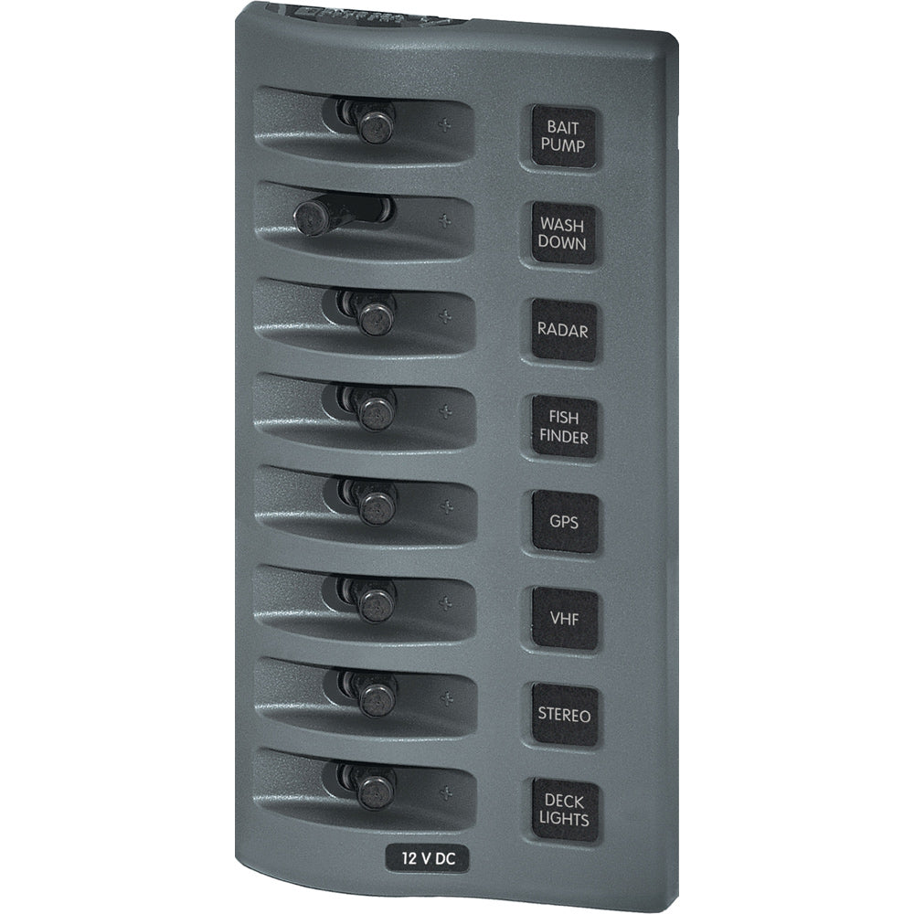 8 SWITCH WD PANEL GRAY