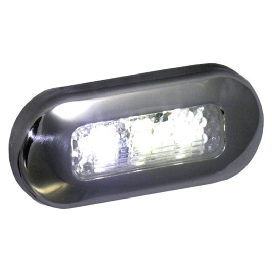 COURTESY LITE WHT LED OBLONG SS/BZL