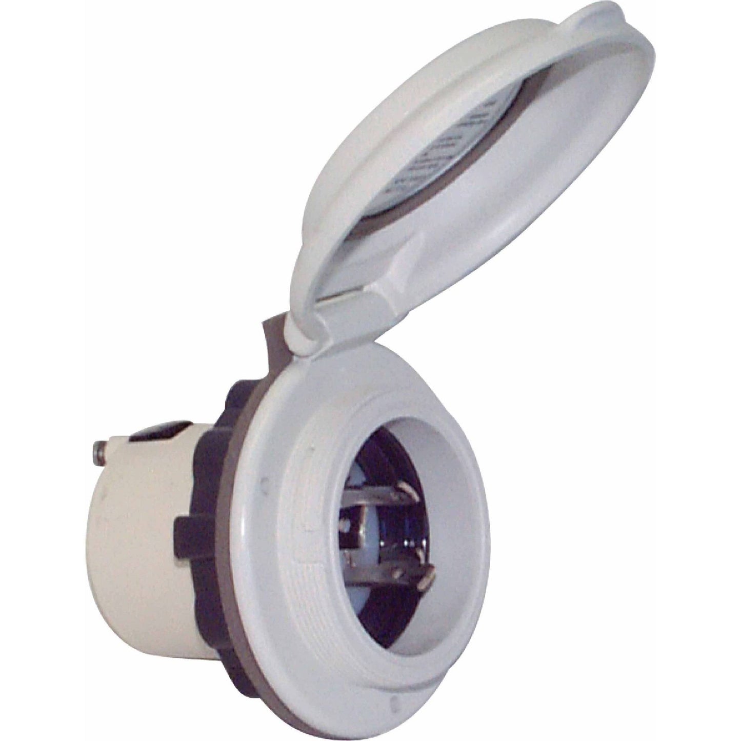 30AMP 125V CONTOUR POWER INLET WHT