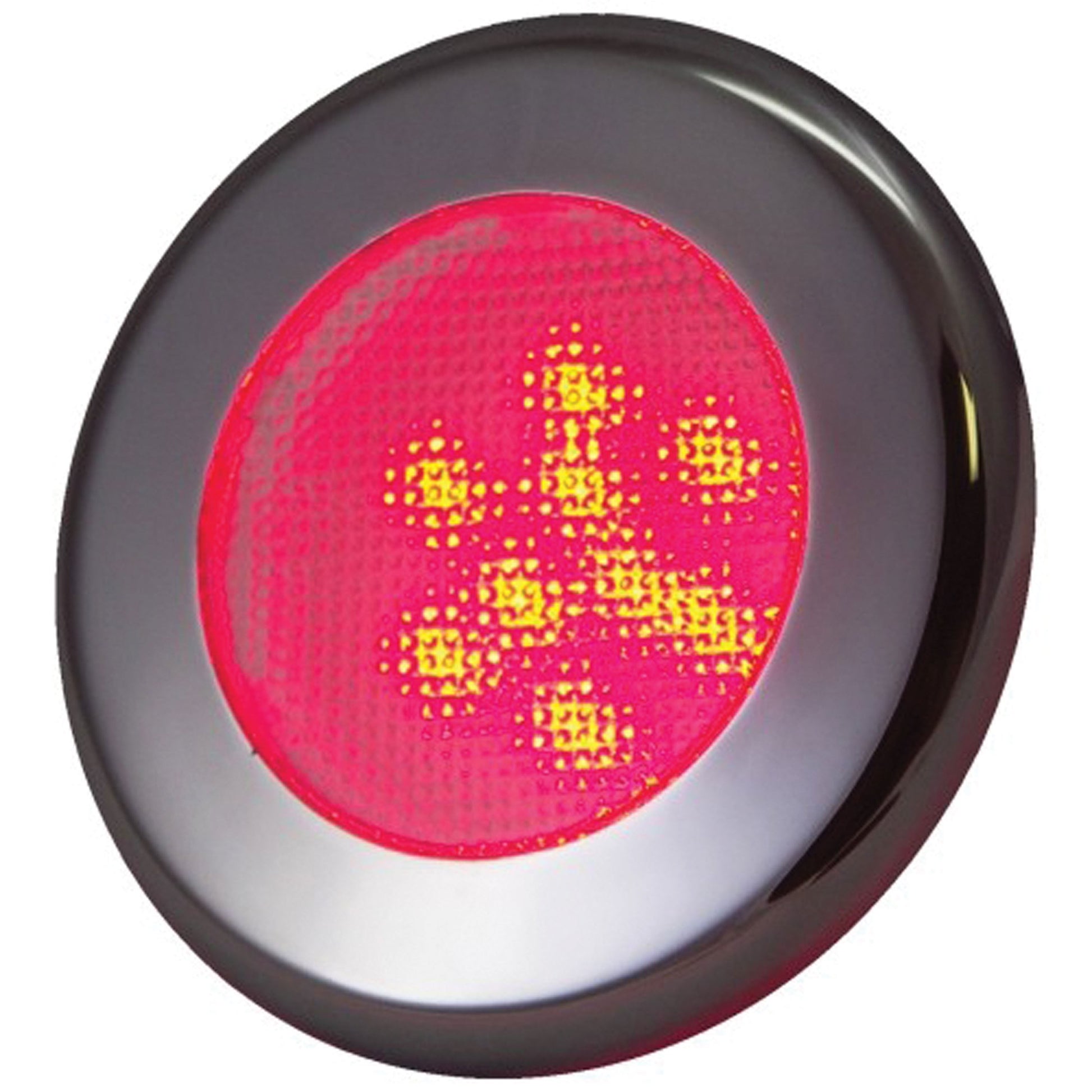 PUCK LITE RECESS MNT SS BZL 3" RED LED