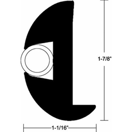 RUBRAIL BLK VINYL 50'