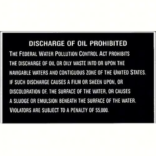 OIL DISCHARGE PLAQUES