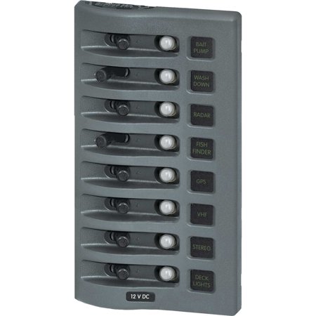 8 SWITCH WD PANEL GRAY