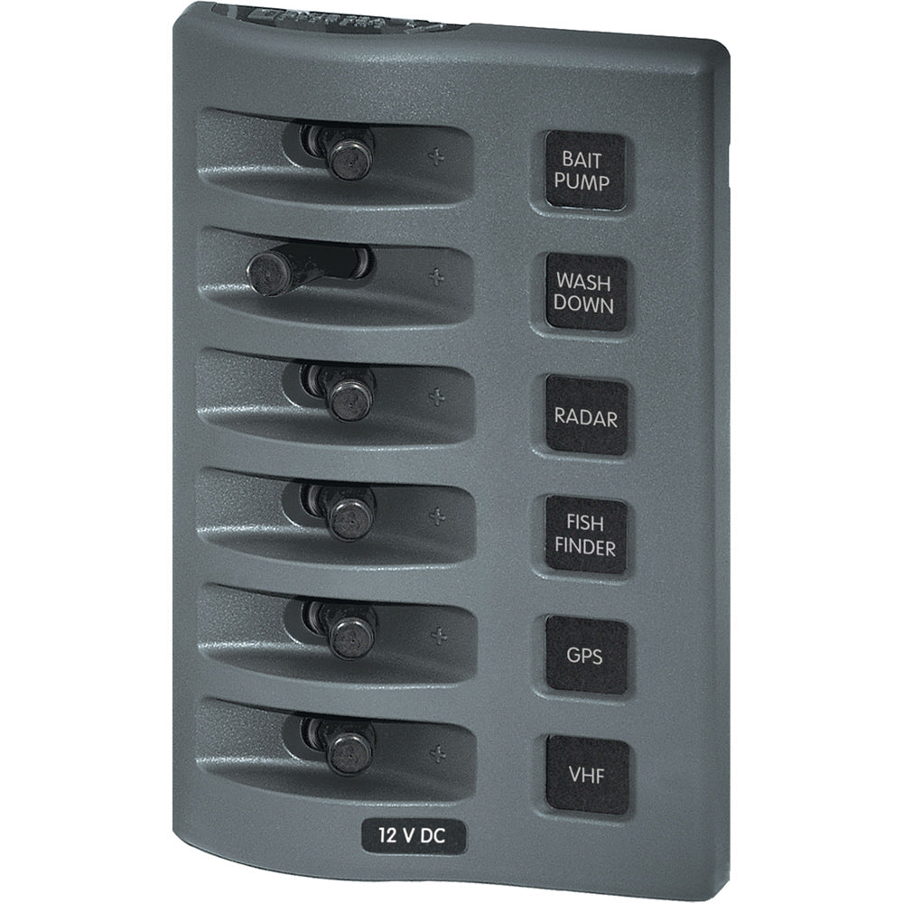 6 SWITCH WD PANEL GRAY