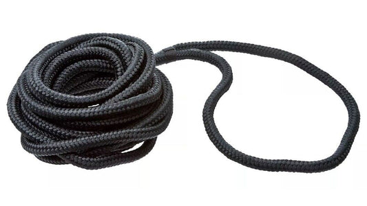 DOCK LINE NYL DBL/BRD 3/8"X15' - BLACK