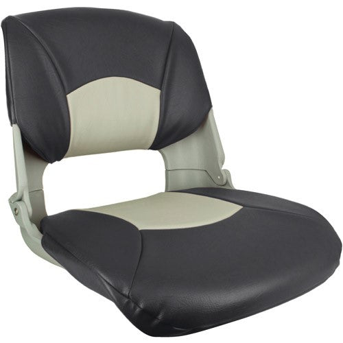 MOLDED FOLD SEAT GRY W/BLK-GRY CUSHION