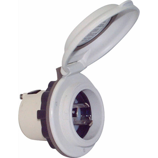 30AMP 125V CONTOUR POWER INLET WHT