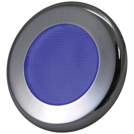 PUCK LITE RECESS MNT SS BZL 3" BLU LED