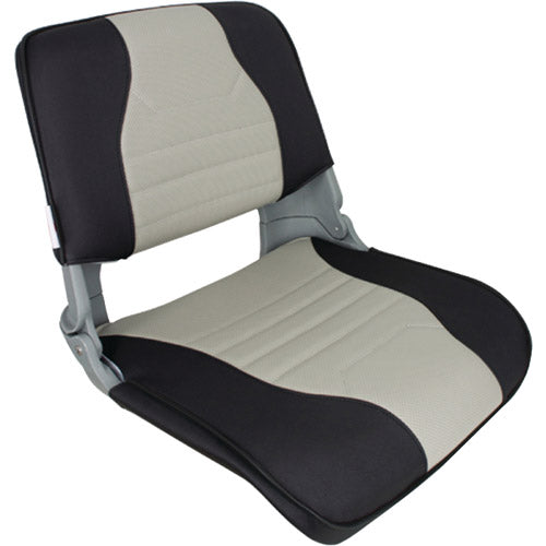 MOLDED FOLD SEAT GRY W/BLK-GRY CUSHION