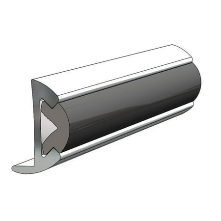 ALUM. RUB RAIL BRITE ANOD. 12'