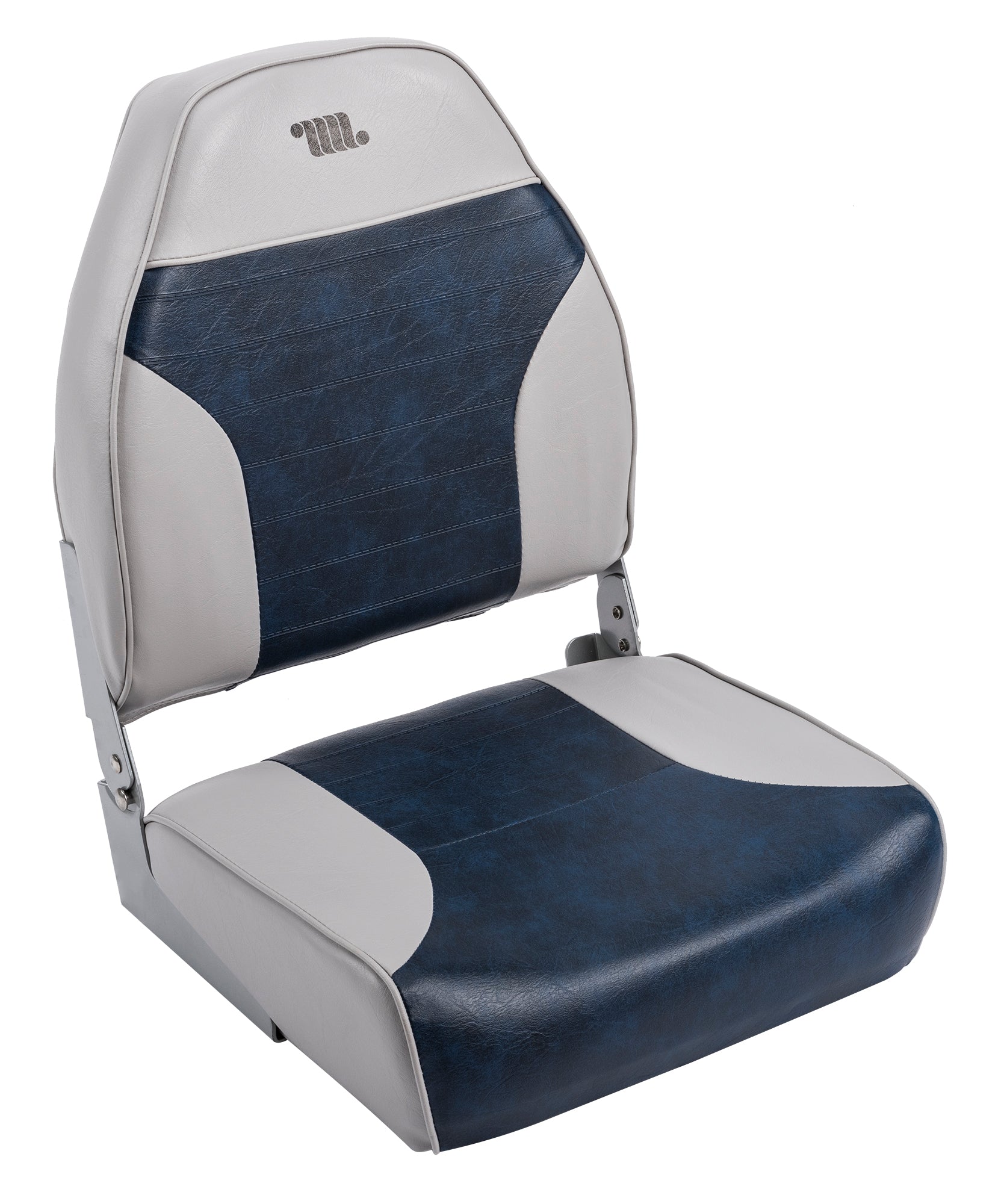 MID BACK PLASTIC SEAT - GRAY/NAVY