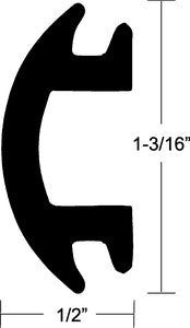 BLK FLEX PVC INSERT 1-5/32" X50'