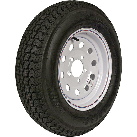 TIRE & WHEEL ST175/80D-13"B WHT MOD 5LUG
