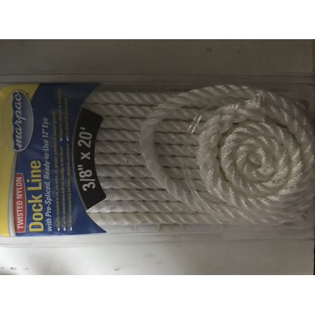 DOCK LINE NYL TWISTED 3/8"X20' - WHITE