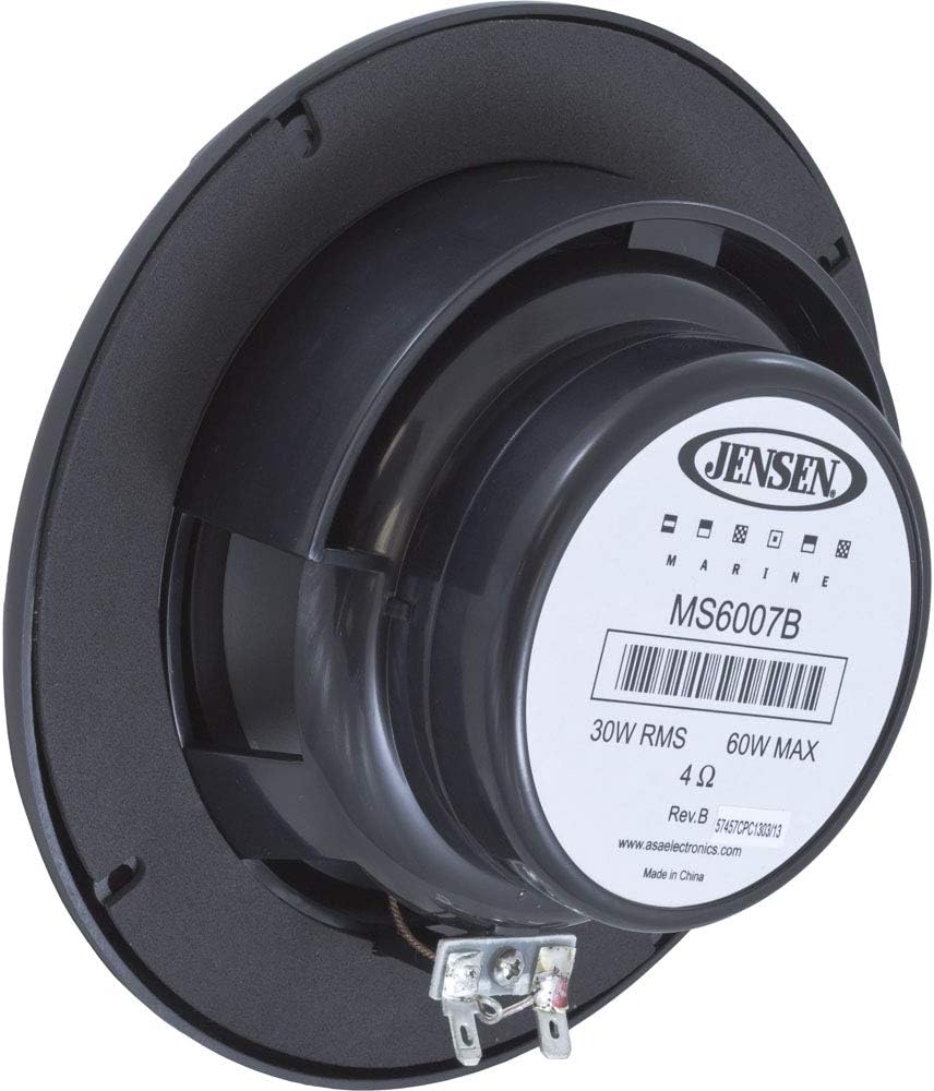 Jensen MS6007B 6.5” Waterproof Coaxial Marine Speaker – High-Performance, Weather-Resistant Audio