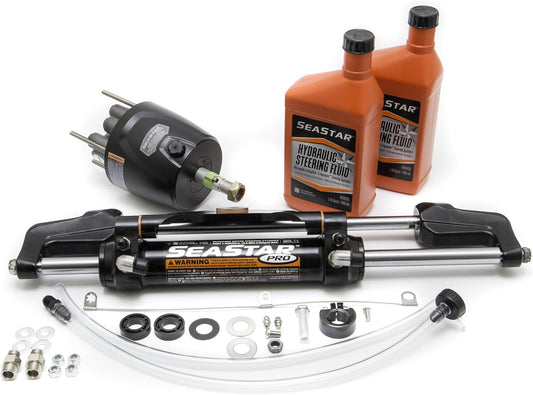 SeaStar Pro Front Mount Outboard Hydraulic Steering Package High Performance Steering System